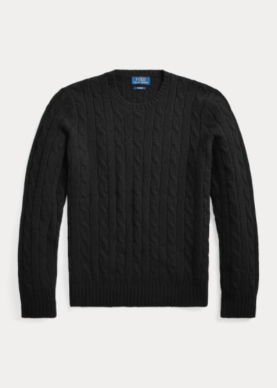 Polo Ralph Lauren Cable-Knit Cashmere Striktrøje Herre Danmark (IYFLE6704)